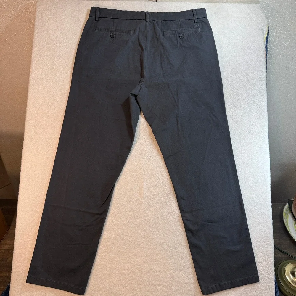 Banana Republic Aiden Slim Fit Chino Pants Mens 36x32 Charcoal Gray Flat Front